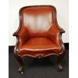 Vintage leather upholstered arm chair