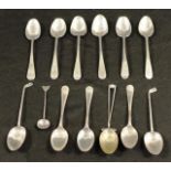 Six Georgian sterling silver teaspoons