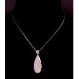Diamond and mother of pearl gold pendant on chain