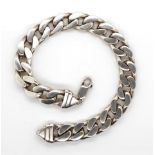 Sterling silver flat Cuban link bracelet