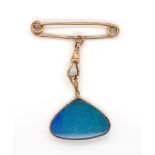 Opal triplet and 9ct rose gold fob brooch