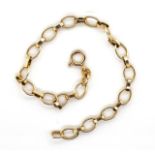 9ct yellow gold oval belcher chain bracelet