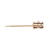 Australian 9ct rose gold and enamel stick pin