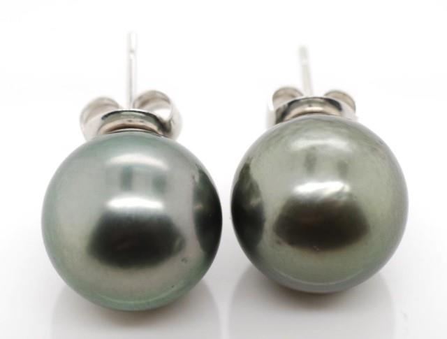 Pair of Tahitian pearl and white gold earrings - Image 2 of 3