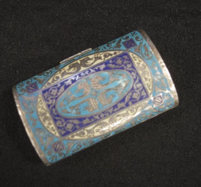 Good antique Continental silver & enamel compact - Image 5 of 6