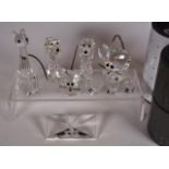 Nine assorted Swarovski crystal animals