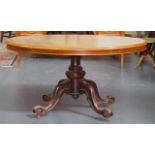 Victorian walnut pedestal table