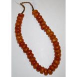Vintage Tibetan amber bead necklace
