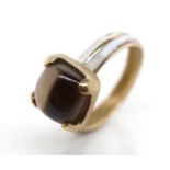 9ct gold and smoky quartz medieval revival ring