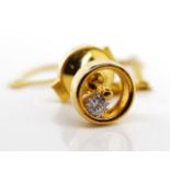 18ct yellow gold and diamond tie tack
