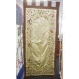 Oriental embroidered silk wall hanging