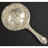 Vintage silver plate cherub decorated hand mirror