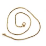 14ct yellow gold wheat link chain necklace