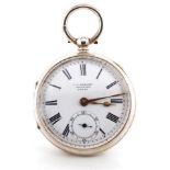 Sterling silver open face pocket watch