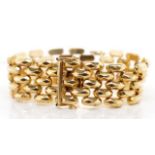 Yellow gold faceted brick link bracelet