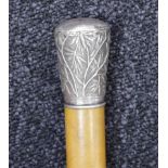 Chinese silver topped walking stick