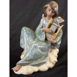 Lladro Gres figure of an angel with harp
