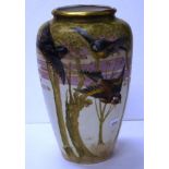 Royal Vienna handpainted bird vase