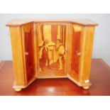 Edwardian inlaid marquetry table top cabinet