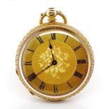 18ct gold ladies open face watch