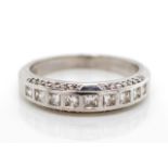 Diamond set 18ct white gold wedding band