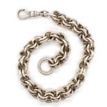 Early 20th c. silver double belcher chain