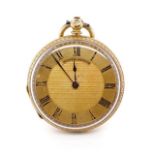 Ladies 18ct gold open face pocket watch