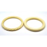 Two vintage Ivory bangles c.1950s