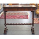 Victorian mahogany stretcher base hall table