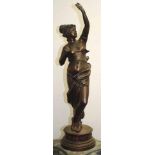 Spelter standing maiden sculpture