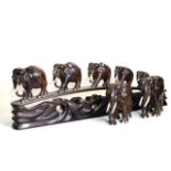 Good carved wood elephant bridge