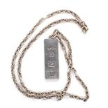 Silver bullion pendant and chain
