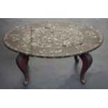 Chinese mother of pearl inlaid hardwood table