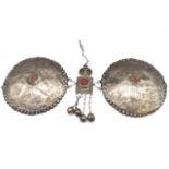 Tribal silver, and gemstone set breastplate