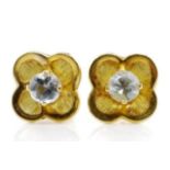 18ct yellow gold and aquamarine earrings