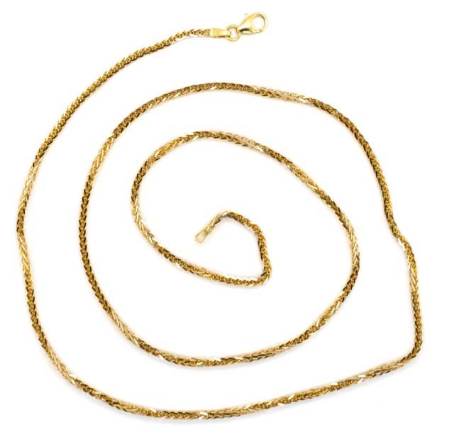 18ct yellow gold wheat link chain necklace