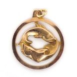 9ct rose gold Pisces pendant