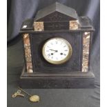 Good vintage slate architectural mantle clock