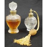 Two various crystal perfume bottles