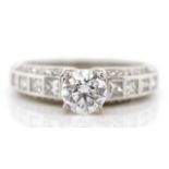 Diamond set 18ct white gold engagement ring