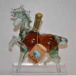 Glass horse form bottle Russian spirits