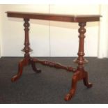 Mahogany stretcher base table