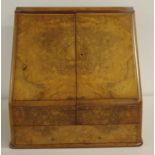 Victorian walnut stationery box