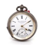 Swiss 835 silver open face pocket watch