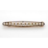Pearl set 15ct gold and platinum brooch