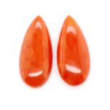 Pair of loose Italian coral cabochons