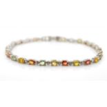 Tourmaline set silver bracelet