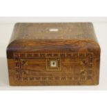Antique inlaid walnut jewellery box