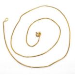 18ct yellow gold box chain necklace