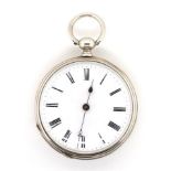 Open faced sterling silver pocket watch